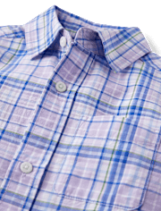 Boys Dad And Me Plaid Poplin Button Up Shirt