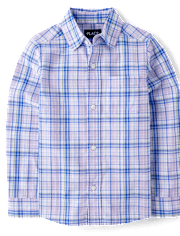 Boys Dad And Me Plaid Poplin Button Up Shirt