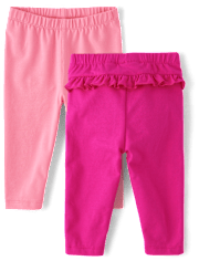 Baby Girls Ruffle Leggings 2-Pack
