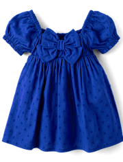 Robe ajustée et évasée avec nœud dans le dos pour bébé fille, motif maman et moi