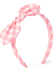 Girls Gingham Bow Headband