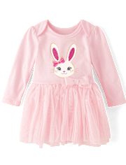 Baby Girls Bunny Tutu Bodysuit Dress