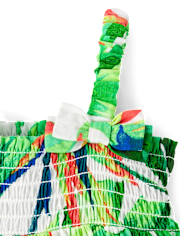 Baby Girls Matching Family Tropical Smocked Dress