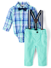 Baby Boys Dad And Me Plaid Poplin 2-Piece Outfit Set