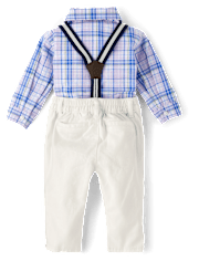 Baby Boys Dad And Me Plaid Poplin 2-Piece Outfit Set