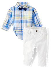 Baby Boys Dad And Me Plaid Poplin 2-Piece Outfit Set