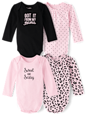 Ensemble de 4 bodys Sweet And Sassy pour bébés filles