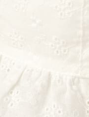Baby Girls Eyelet Ruffle Bucket Hat