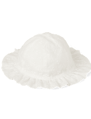 Baby Girls Eyelet Ruffle Bucket Hat