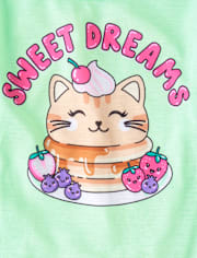 Girls Cat Breakfast Pajamas