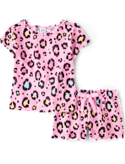 Girls Rainbow Leopard Pajamas