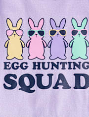 Girls Matching Family Egg Hunting Squad Snug Fit Cotton Pajamas