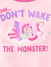 Baby And Toddler Girls Monster Snug Fit Cotton Pajamas