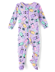 Baby And Toddler Girls Matching Family Bunny Snug Fit Cotton Footed One Piece Pajamas
