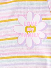 Baby And Toddler Girls Rainbow Floral Snug Fit Cotton Footed One Piece Pajamas 2-Pack