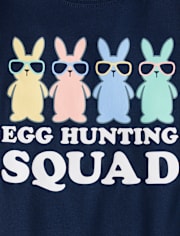 Boys Matching Family Egg Hunting Squad Snug Fit Cotton Pajamas