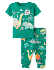 Pyjama ajusté en coton pour bébé et tout-petit à motif dinosaure