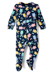 Pyjama une pièce en coton à coupe ajustée pour bébé et tout-petit garçon, motif lapin