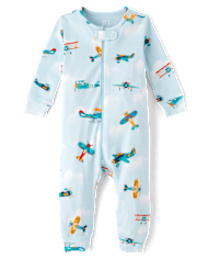 Baby And Toddler Airplane Snug Fit Cotton Footed One Piece Pajamas