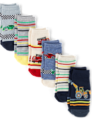 Baby And Toddler Boys Vehicle Midi Socks 6-Pack