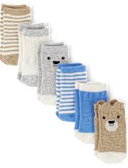 Baby Boys Bear Midi Socks 6-Pack