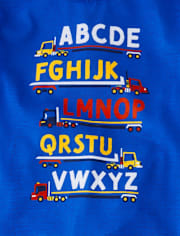 tout-petit Ensemble pyjama 3 pièces Alphabet Vehicle pour garçons