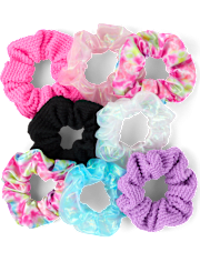 Girls Ruched Scrunchie 8-Pack