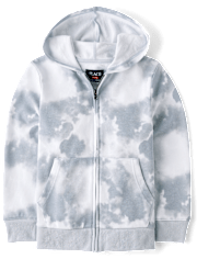 Boys Tie Dye French Terry Zip Up Hoodie
