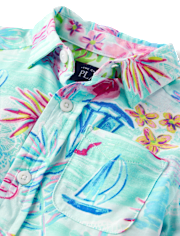Baby And Toddler Boys Matching Family Tropical Button Up Shirt