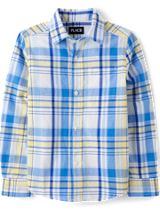 Boys Dad And Me Plaid Poplin Button Up Shirt