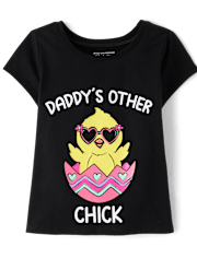 Baby And Toddler Girls Easter Daddy's Chick Graphic Tee