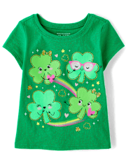 Baby And Toddler Girls St. Patrick's Day Shamrocks Graphic Tee