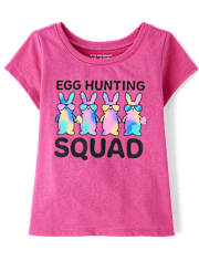 Baby And Toddler Girls Matching Family Easter Egg Hunting Squad Graphic Tee