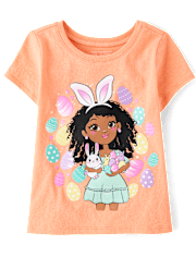 Baby And Toddler Girls Easter Girl Graphic Tee