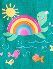 Baby And Toddler Girls Turtle Graphic Tee