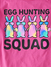 Womens Matching Family Easter Egg Hunting Squad Graphic Tee