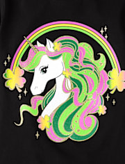T-shirt graphique licorne de la Saint-Patrick pour filles