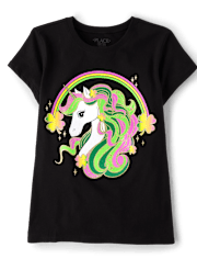 T-shirt graphique licorne de la Saint-Patrick pour filles
