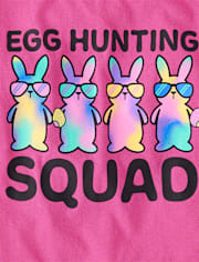 Girls Matching Family Easter Egg Hunting Squad Graphic Tee