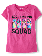 Girls Matching Family Easter Egg Hunting Squad Graphic Tee