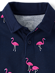 Baby And Toddler Boys Flamingo Polo