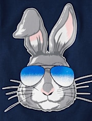 T-shirt graphique avec lunettes de soleil lapin de Pâques pour bébés et tout-petits garçons