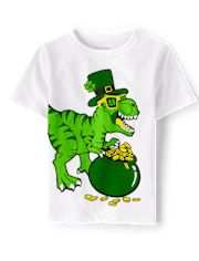Baby And Toddler Boys St. Patrick's Day Dino Graphic Tee