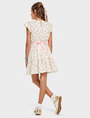 Robe à volants motif lapin pour fille