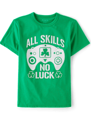 Boys All Skills St. Patrick's Day Gamer Graphic Tee