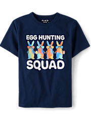 Boys Matching Family Easter Egg Hunting Squad Graphic Tee