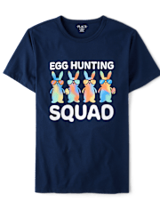 Mens Matching Family Easter Egg Hunting Squad Graphic Tee
