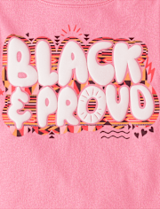 Baby And Toddler Girls Black And Proud Graphic Tee