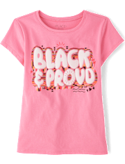 Girls Black And Proud Graphic Tee