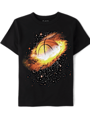 Boys Basketball Galaxy Graphic Tee